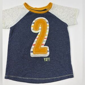MUD PIE: Second (2nd) Birthday T-Shirt; Size 24mo/2T Appliqué